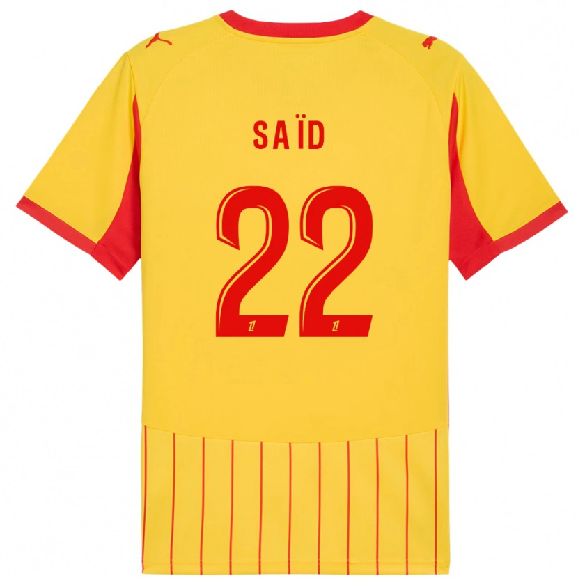 Danxen Niño Camiseta Wesley Saïd #22 Amarillo Rojo 1ª Equipación 2025/26 La Camisa México