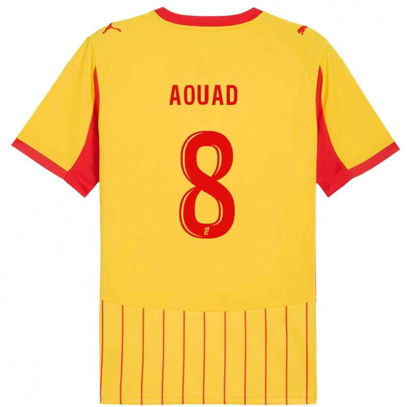 Danxen Niño Camiseta Ismaël Aouad #8 Amarillo Rojo 1ª Equipación 2025/26 La Camisa México