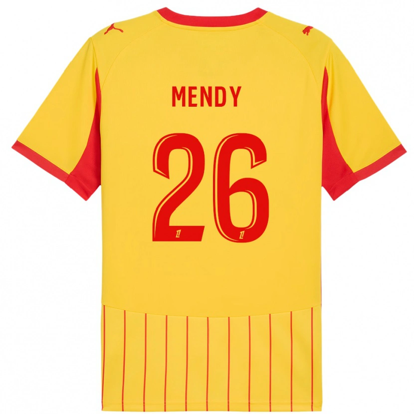 Danxen Niño Camiseta Nampalys Mendy #26 Amarillo Rojo 1ª Equipación 2025/26 La Camisa México