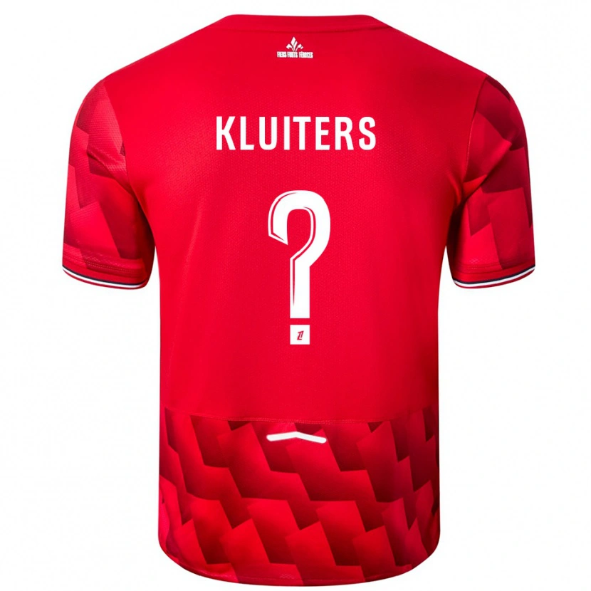 Danxen Niño Camiseta Luuk Kluiters #0 Rojo Blanco 1ª Equipación 2025/26 La Camisa México