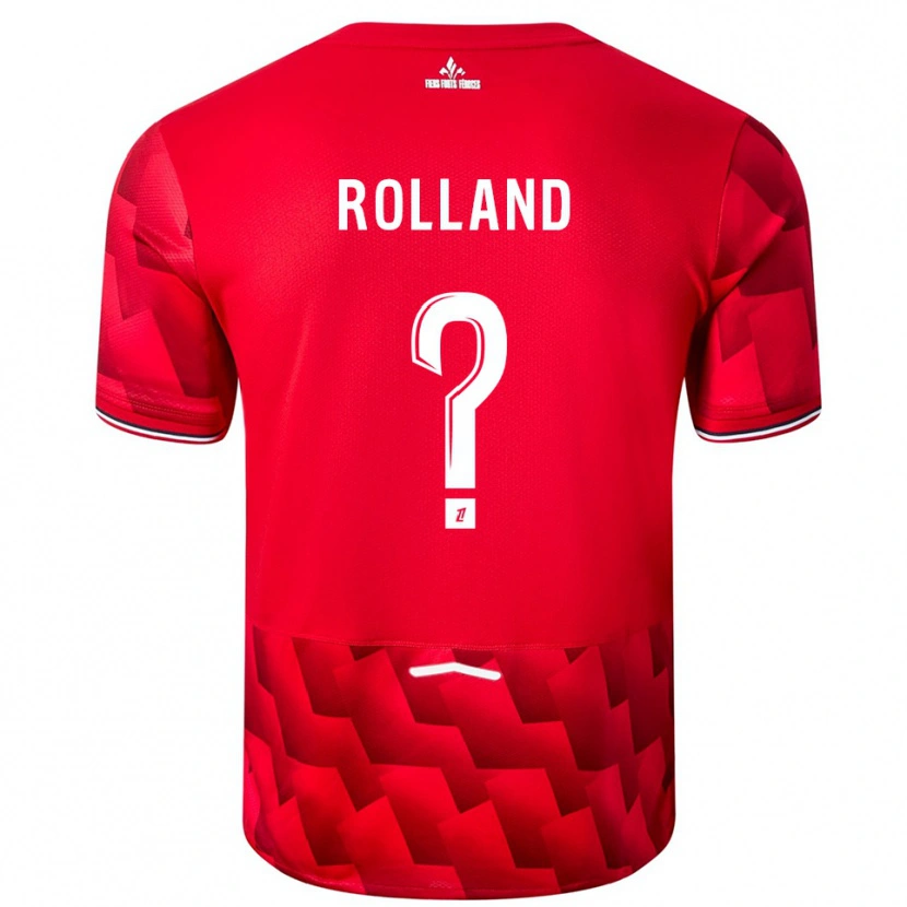 Danxen Niño Camiseta Baptiste Rolland #0 Rojo Blanco 1ª Equipación 2025/26 La Camisa México