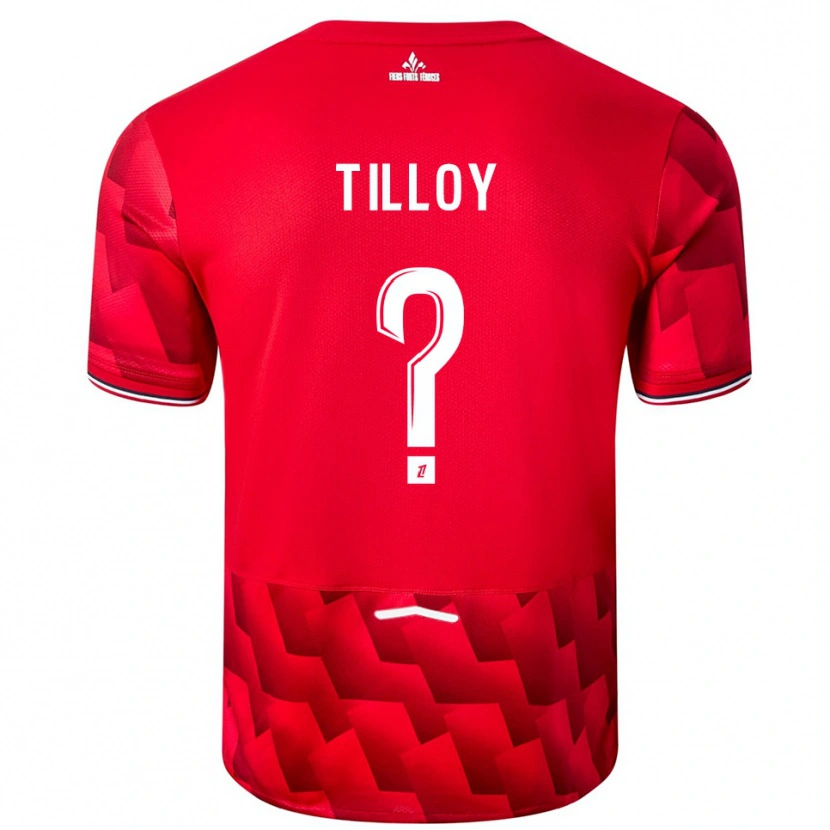 Danxen Niño Camiseta Paul Tilloy #0 Rojo Blanco 1ª Equipación 2025/26 La Camisa México