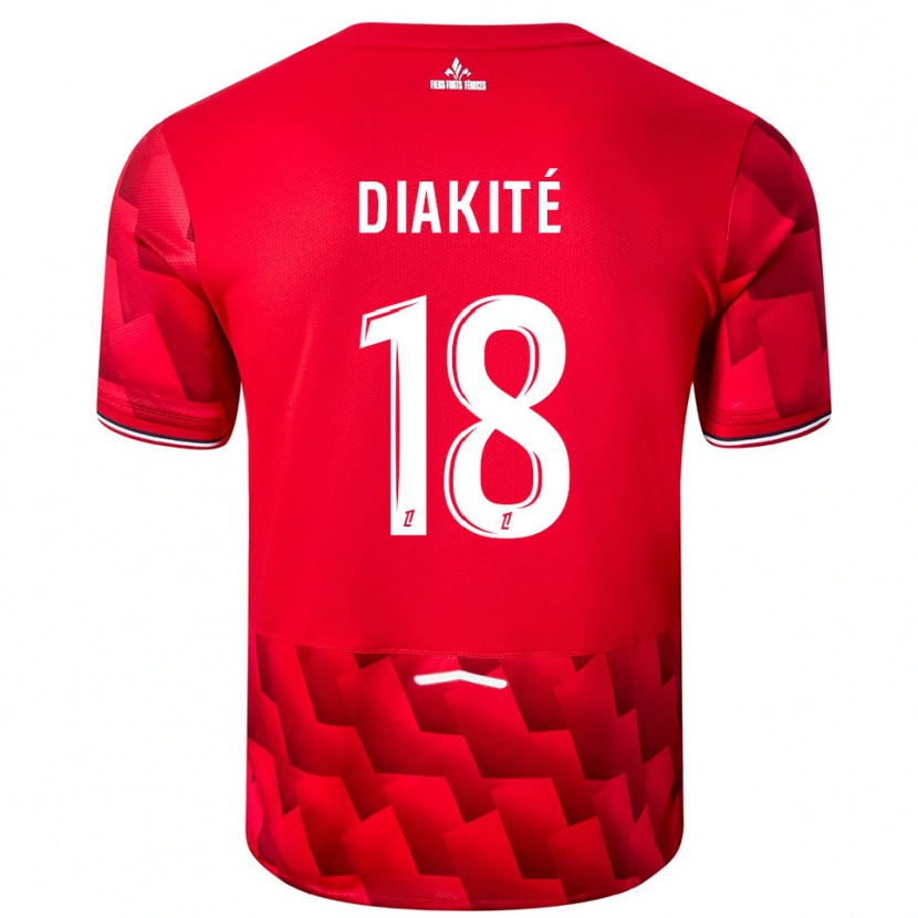 Danxen Niño Camiseta Bafodé Diakité #18 Rojo Blanco 1ª Equipación 2025/26 La Camisa México