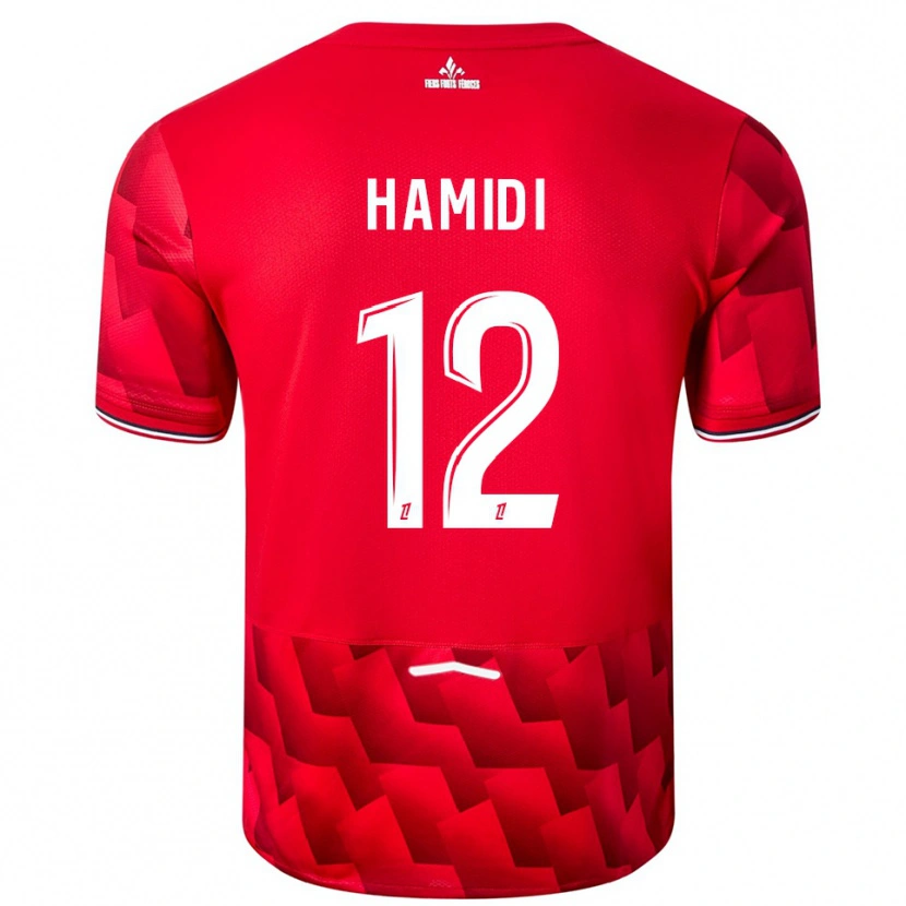 Danxen Niño Camiseta Kamel Hamidi #12 Rojo Blanco 1ª Equipación 2025/26 La Camisa México