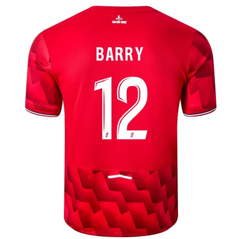 Danxen Niño Camiseta Léo Barry #12 Rojo Blanco 1ª Equipación 2025/26 La Camisa México