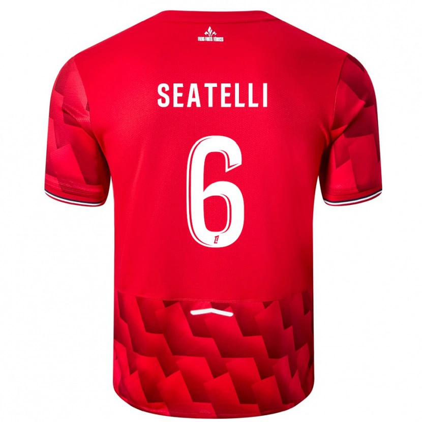 Danxen Niño Camiseta Adrien Seatelli #6 Rojo Blanco 1ª Equipación 2025/26 La Camisa México