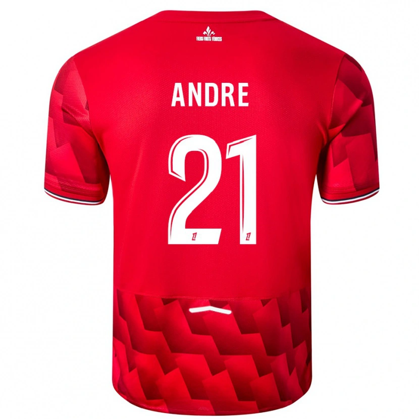Danxen Niño Camiseta Benjamin André #21 Rojo Blanco 1ª Equipación 2025/26 La Camisa México