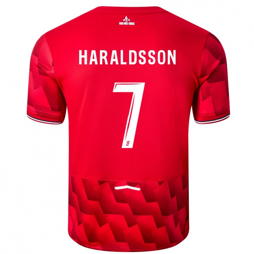 Danxen Niño Camiseta Hákon Arnar Haraldsson #7 Rojo Blanco 1ª Equipación 2025/26 La Camisa México