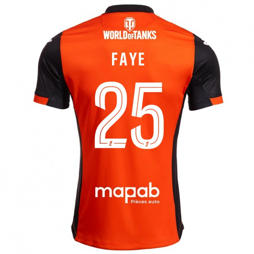 Danxen Niño Camiseta Abdoulaye Faye #25 Negro Naranja 1ª Equipación 2025/26 La Camisa México