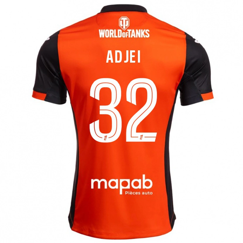 Danxen Niño Camiseta Nathaniel Adjei #32 Negro Naranja 1ª Equipación 2025/26 La Camisa México