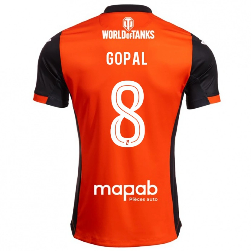 Danxen Niño Camiseta Julie Gopal #8 Negro Naranja 1ª Equipación 2025/26 La Camisa México