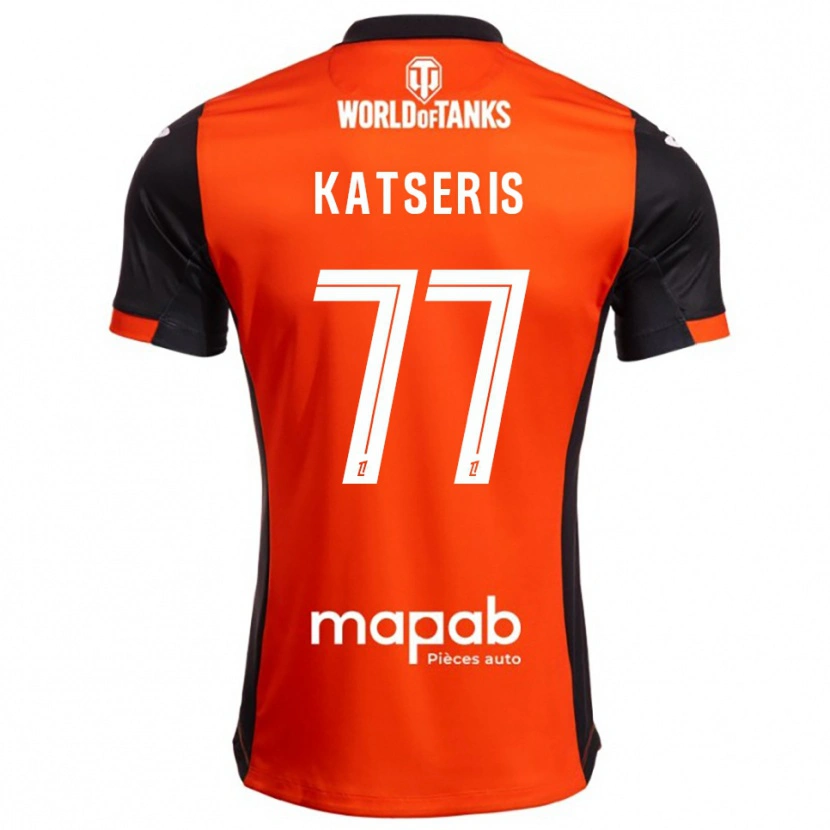 Danxen Niño Camiseta Panos Katseris #77 Negro Naranja 1ª Equipación 2025/26 La Camisa México