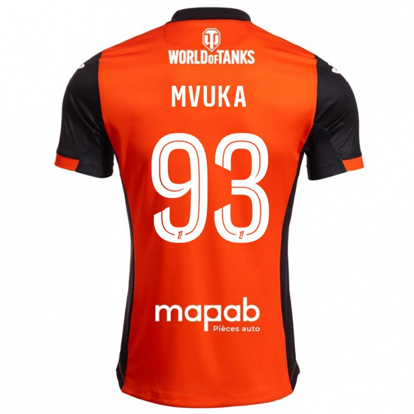 Danxen Niño Camiseta Joel Mvuka #93 Negro Naranja 1ª Equipación 2025/26 La Camisa México