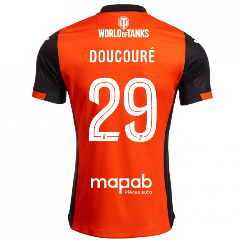 Danxen Niño Camiseta Siriné Doucouré #29 Negro Naranja 1ª Equipación 2025/26 La Camisa México