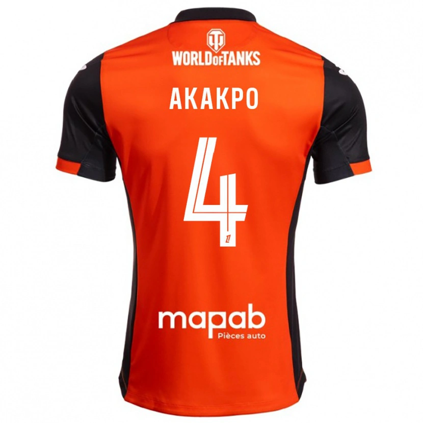Danxen Niño Camiseta Izak Akakpo #4 Negro Naranja 1ª Equipación 2025/26 La Camisa México