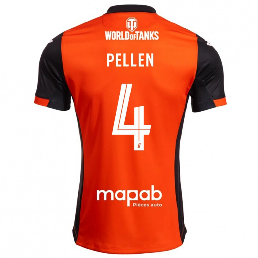 Danxen Niño Camiseta Louise Pellen #4 Negro Naranja 1ª Equipación 2025/26 La Camisa México