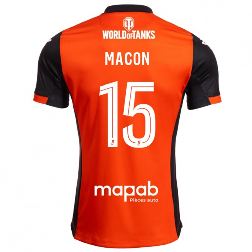 Danxen Niño Camiseta Baptiste Macon #15 Negro Naranja 1ª Equipación 2025/26 La Camisa México