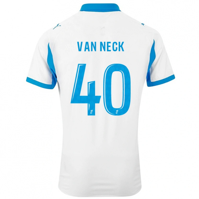 Danxen Niño Camiseta Jelle Van Neck #40 Blanco Celeste 1ª Equipación 2025/26 La Camisa México