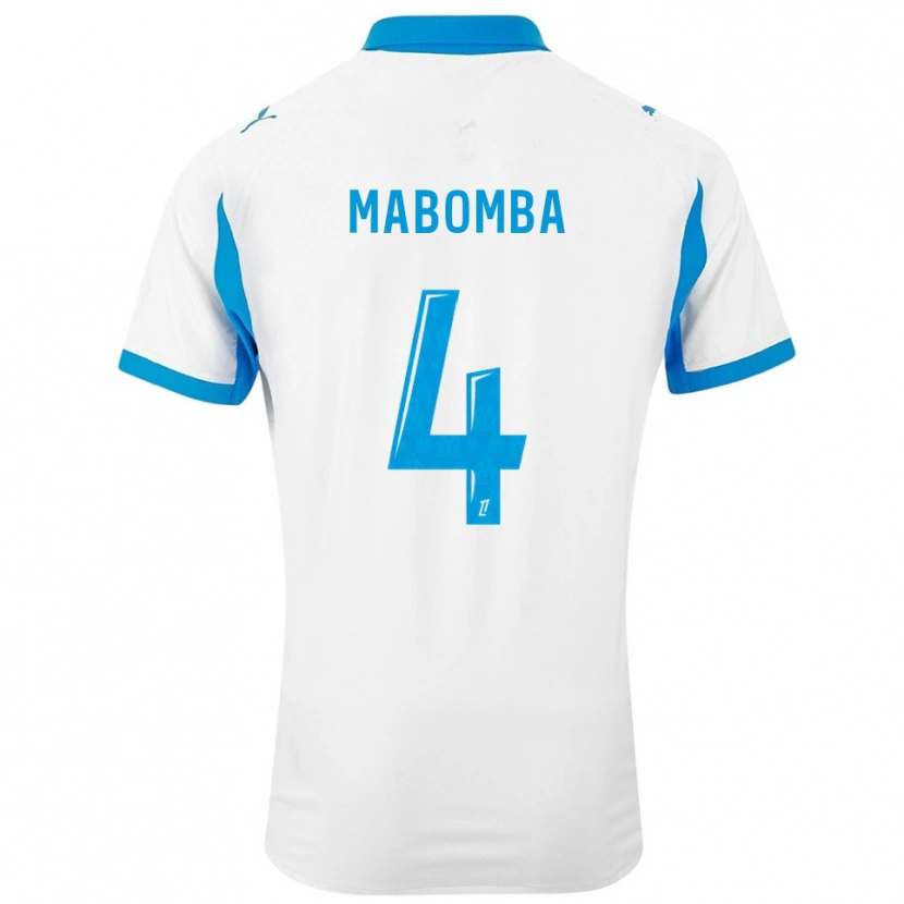 Danxen Niño Camiseta Daniel Mabomba #4 Blanco Celeste 1ª Equipación 2025/26 La Camisa México