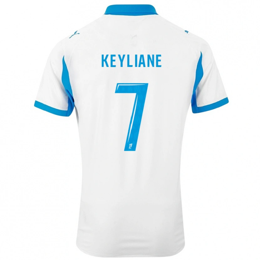 Danxen Niño Camiseta Keyliane Abdallah #7 Blanco Celeste 1ª Equipación 2025/26 La Camisa México