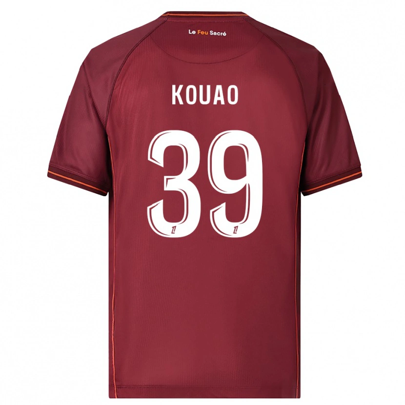 Danxen Niño Camiseta Koffi Kouao #39 Burdeos Blanco 1ª Equipación 2025/26 La Camisa México