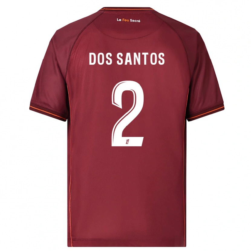 Danxen Niño Camiseta Tahirys Dos Santos #2 Burdeos Blanco 1ª Equipación 2025/26 La Camisa México