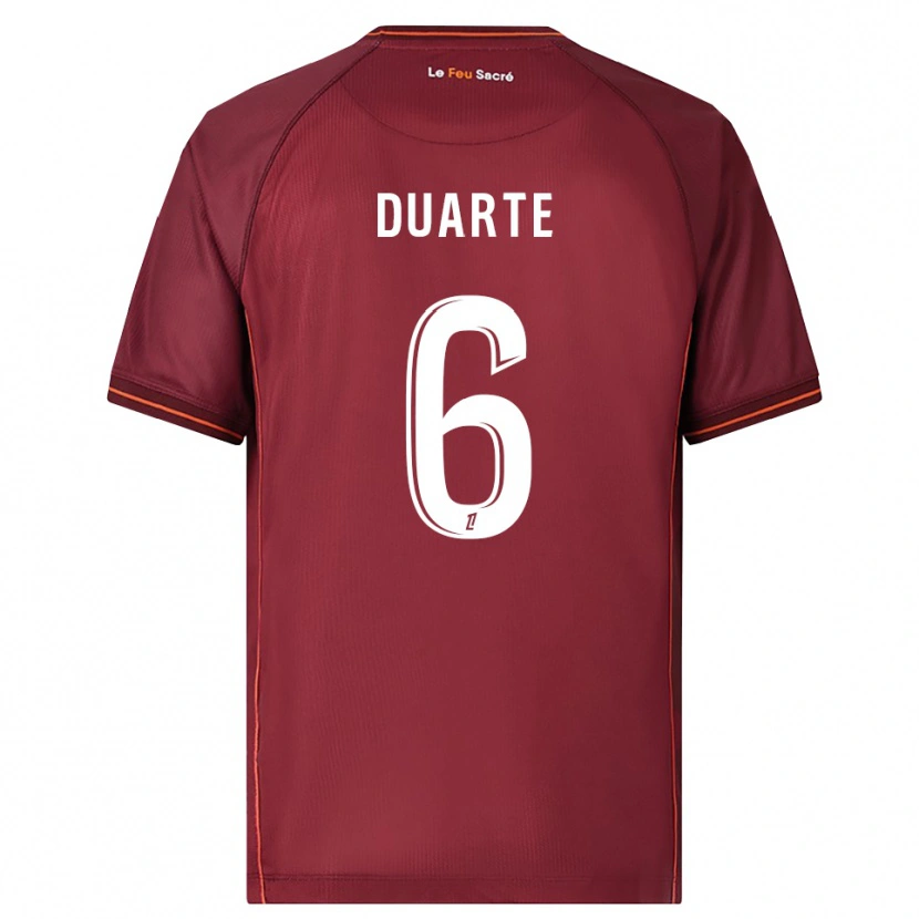 Danxen Niño Camiseta Diego Duarte #6 Burdeos Blanco 1ª Equipación 2025/26 La Camisa México