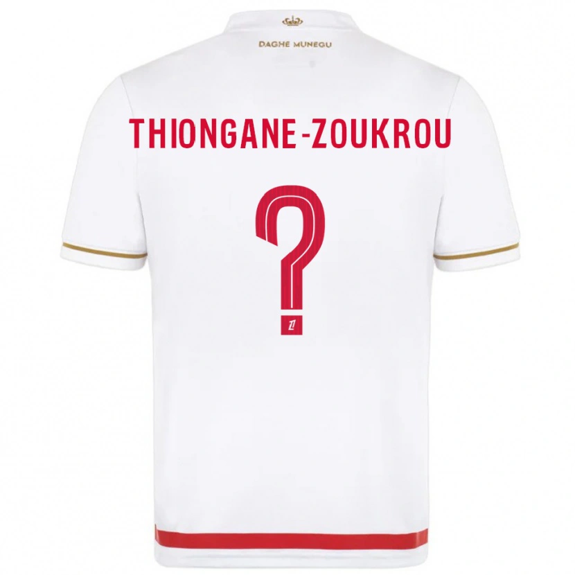 Danxen Niño Camiseta Ackah-Tidiane Thiongane-Zoukrou #0 Rojo Blanco 1ª Equipación 2025/26 La Camisa México