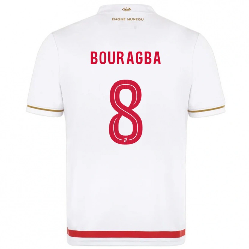 Danxen Niño Camiseta Ouanis Bouragba #8 Rojo Blanco 1ª Equipación 2025/26 La Camisa México