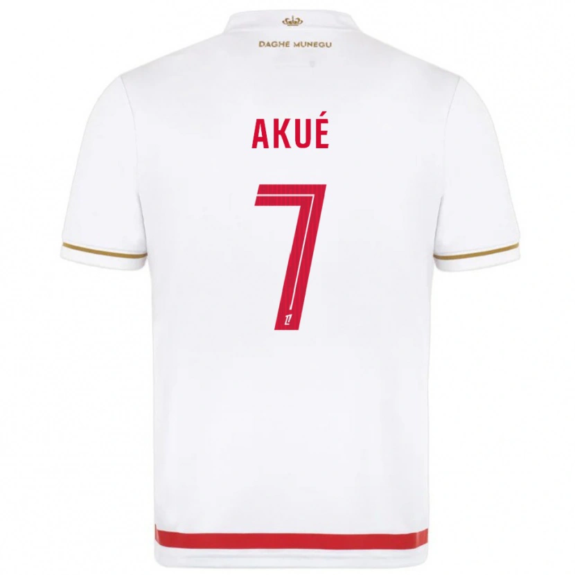 Danxen Niño Camiseta Checkina Akué #7 Rojo Blanco 1ª Equipación 2025/26 La Camisa México