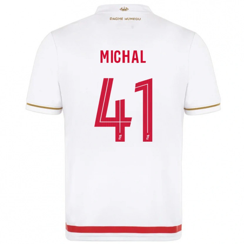 Danxen Niño Camiseta Lucas Michal #41 Rojo Blanco 1ª Equipación 2025/26 La Camisa México
