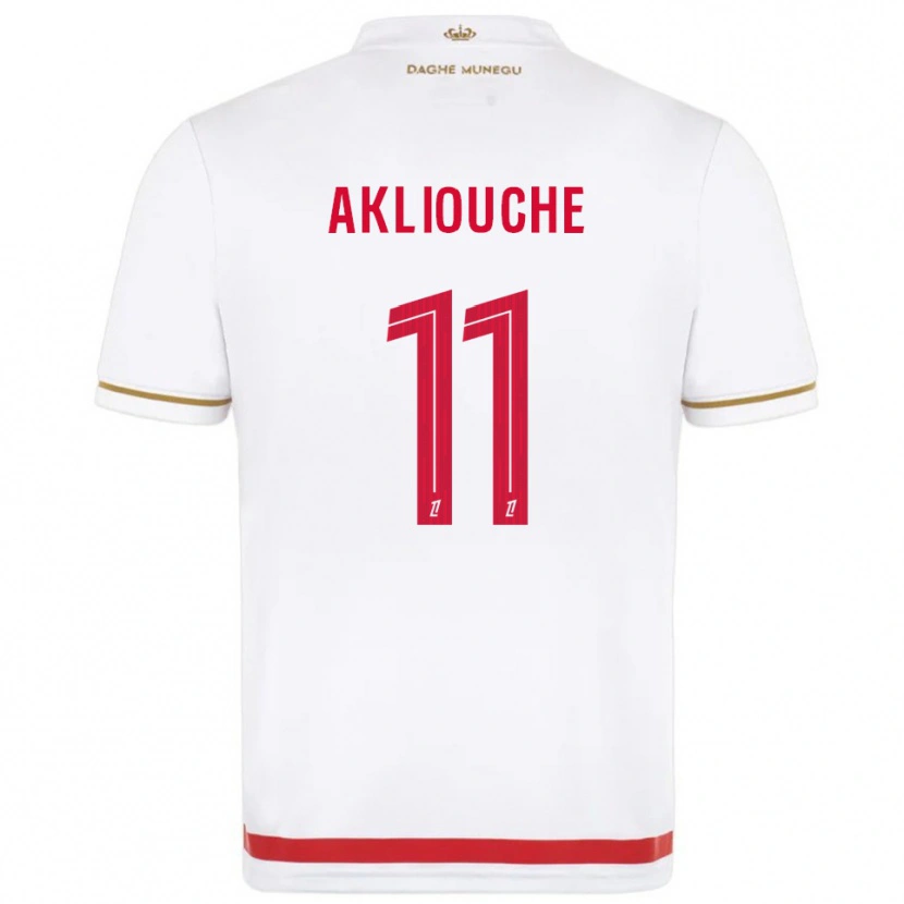 Danxen Niño Camiseta Maghnes Akliouche #11 Rojo Blanco 1ª Equipación 2025/26 La Camisa México