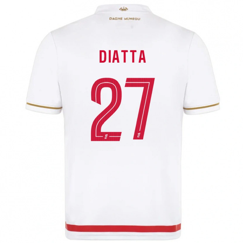 Danxen Niño Camiseta Krépin Diatta #27 Rojo Blanco 1ª Equipación 2025/26 La Camisa México