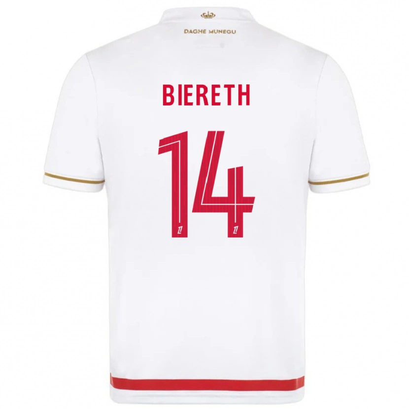 Danxen Niño Camiseta Mika Biereth #14 Rojo Blanco 1ª Equipación 2025/26 La Camisa México