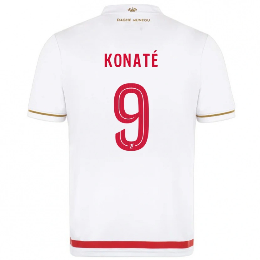 Danxen Niño Camiseta Oumar Konaté #9 Rojo Blanco 1ª Equipación 2025/26 La Camisa México