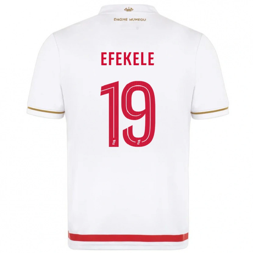 Danxen Niño Camiseta Malamine Efekele #19 Rojo Blanco 1ª Equipación 2025/26 La Camisa México