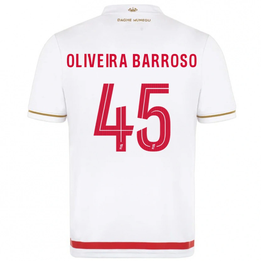 Danxen Niño Camiseta Mickael Oliveira Barroso #45 Rojo Blanco 1ª Equipación 2025/26 La Camisa México
