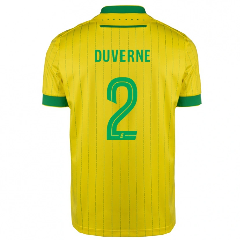 Danxen Niño Camiseta Jean-Kévin Duverne #2 Amarillo Verde 1ª Equipación 2025/26 La Camisa México