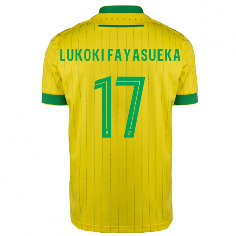 Danxen Niño Camiseta Kévin Lukoki Fayasueka #17 Amarillo Verde 1ª Equipación 2025/26 La Camisa México