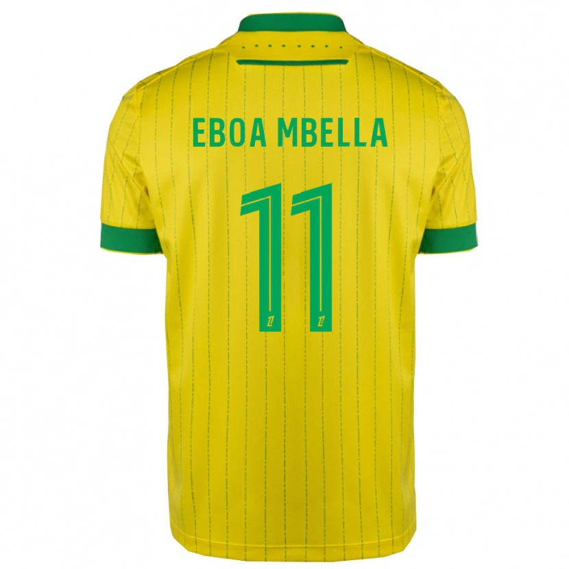 Danxen Niño Camiseta Eden Eboa Mbella #11 Amarillo Verde 1ª Equipación 2025/26 La Camisa México