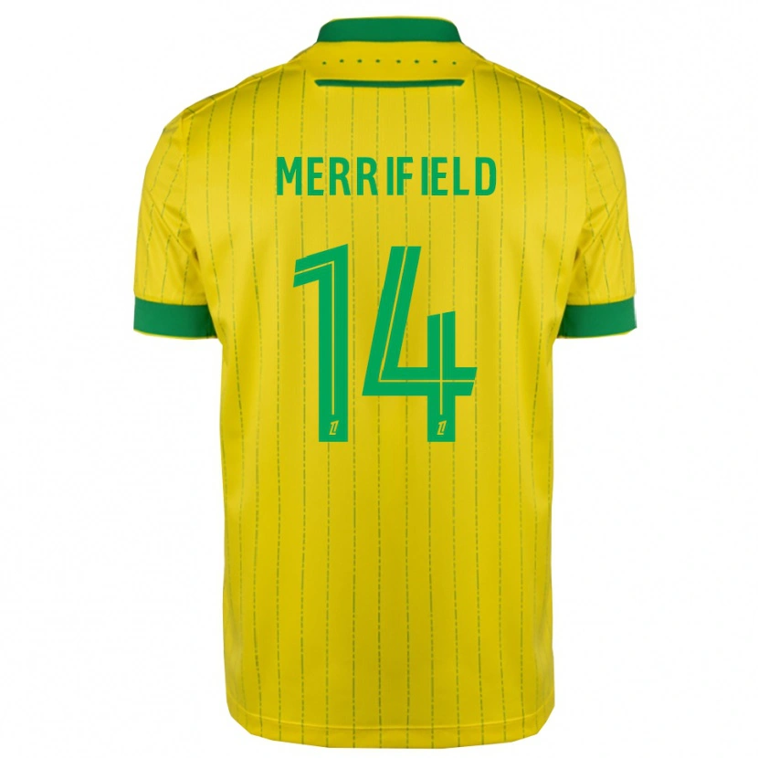 Danxen Niño Camiseta Loan Merrifield #14 Amarillo Verde 1ª Equipación 2025/26 La Camisa México