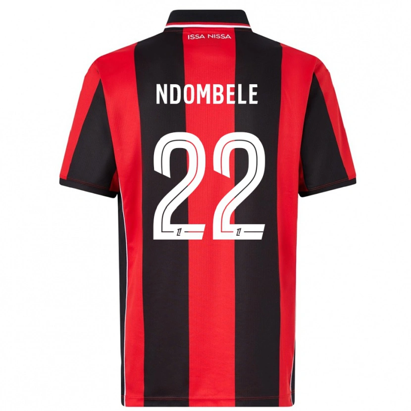 Danxen Niño Camiseta Tanguy Ndombélé #22 Rojo Negro 1ª Equipación 2025/26 La Camisa México