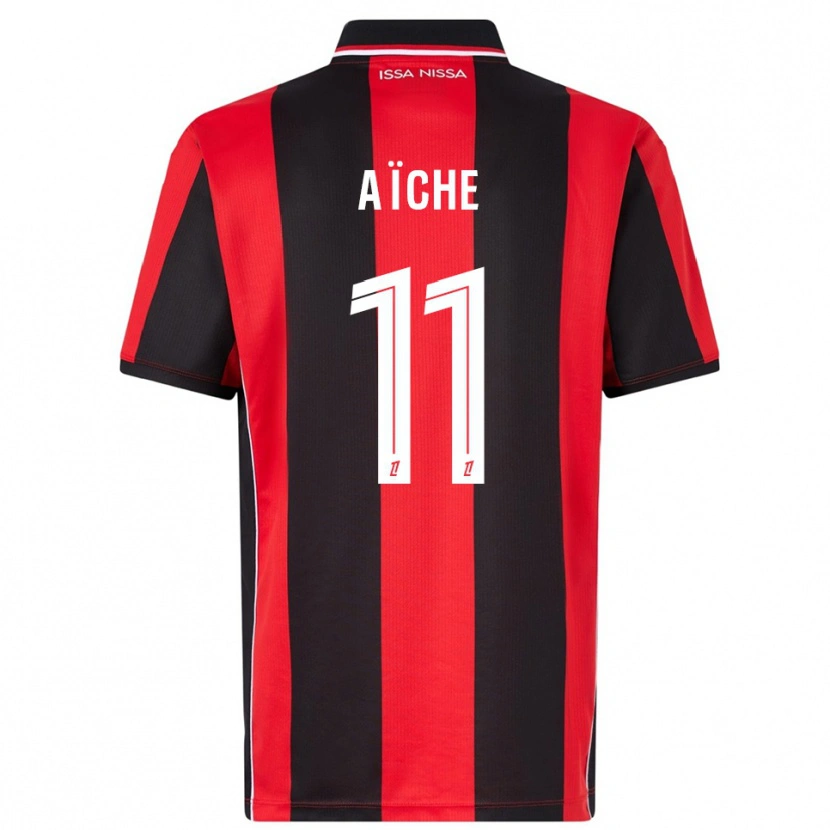 Danxen Niño Camiseta Yassine Aïche #11 Rojo Negro 1ª Equipación 2025/26 La Camisa México