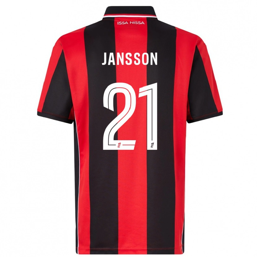 Danxen Niño Camiseta Isak Jansson #21 Rojo Negro 1ª Equipación 2025/26 La Camisa México