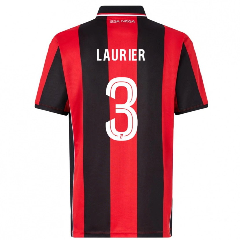 Danxen Niño Camiseta Estelle Laurier #3 Rojo Negro 1ª Equipación 2025/26 La Camisa México
