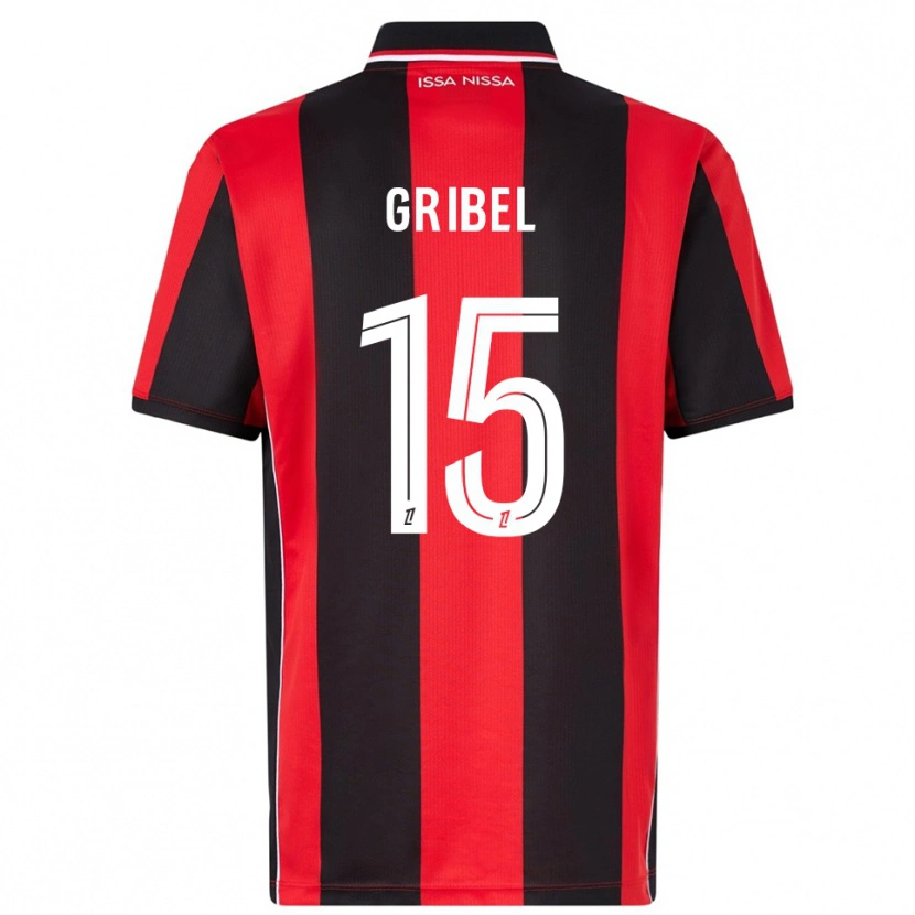 Danxen Niño Camiseta Naomie Gribel #15 Rojo Negro 1ª Equipación 2025/26 La Camisa México
