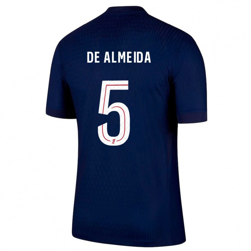 Danxen Niño Camiseta Élisa De Almeida #5 Azul Marino Rojo 1ª Equipación 2025/26 La Camisa México