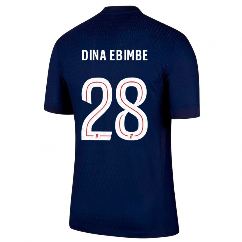Danxen Niño Camiseta Eric Junior Dina Ebimbe #28 Azul Marino Rojo 1ª Equipación 2025/26 La Camisa México