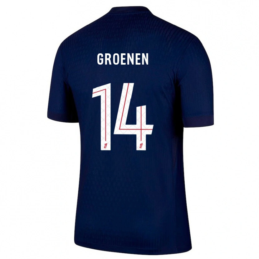 Danxen Niño Camiseta Jackie Groenen #14 Azul Marino Rojo 1ª Equipación 2025/26 La Camisa México
