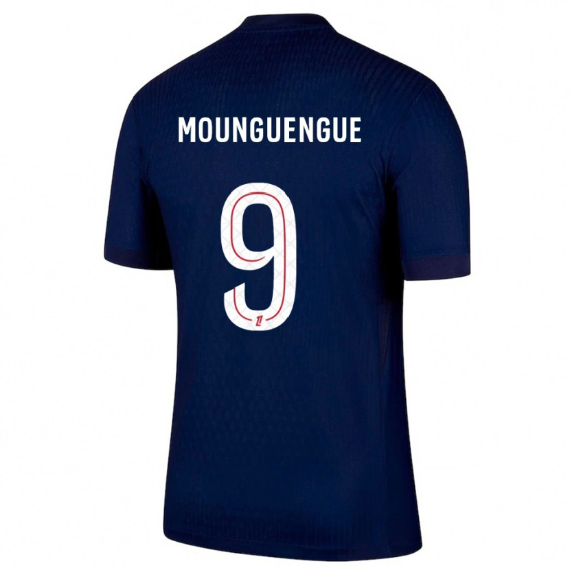 Danxen Niño Camiseta Pierre Mounguengue #9 Azul Marino Rojo 1ª Equipación 2025/26 La Camisa México